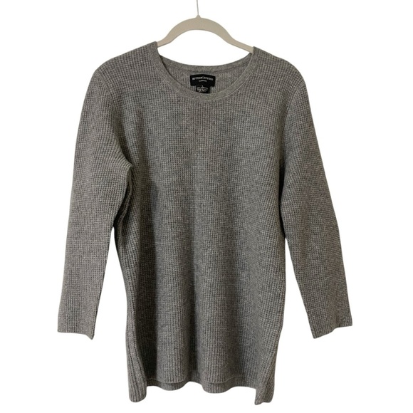Sutton Studio Gray Cashmere Crew Neck Sweater Large Knit - Picture 1 of 8